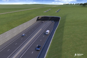 Stonehenge tunnel designs February 2018 - grassed over canopy with ventilation outlets